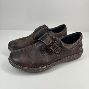 Børn Gilda W62021 Women's US 7 Brown Leather Monk Strap Slip-On‎ Loafers Shoes